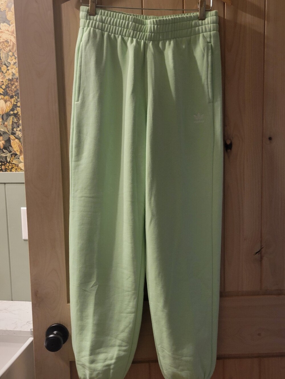 NEW adidas Pastel Green Trefoil Joggers